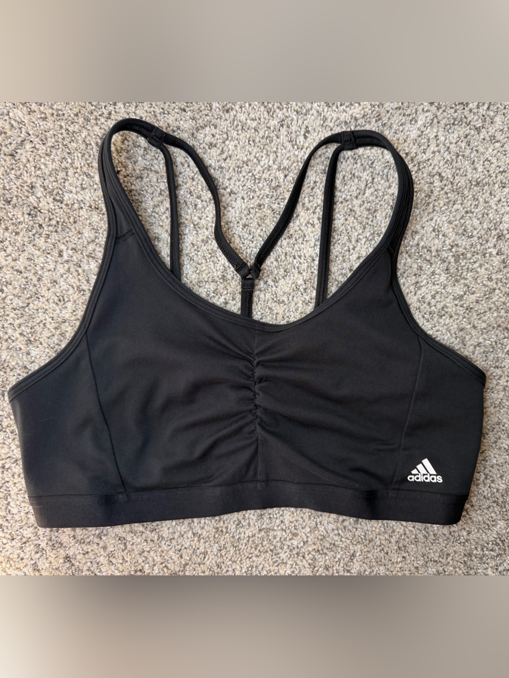 adidas Black Double-Strap Athletic Sports Bra